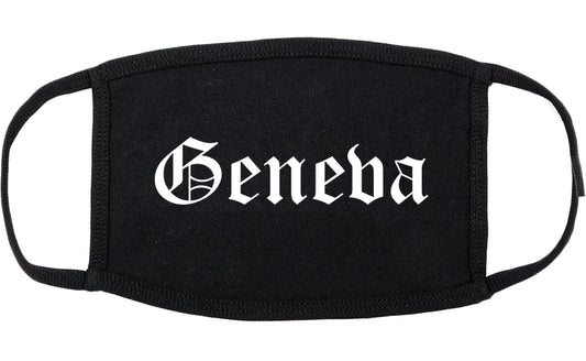 Geneva Ohio OH Old English Cotton Face Mask Black