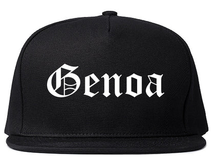 Genoa Illinois IL Old English Mens Snapback Hat Black