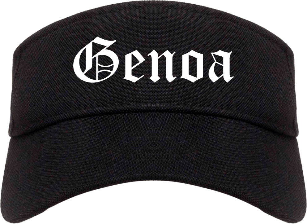 Genoa Illinois IL Old English Mens Visor Cap Hat Black