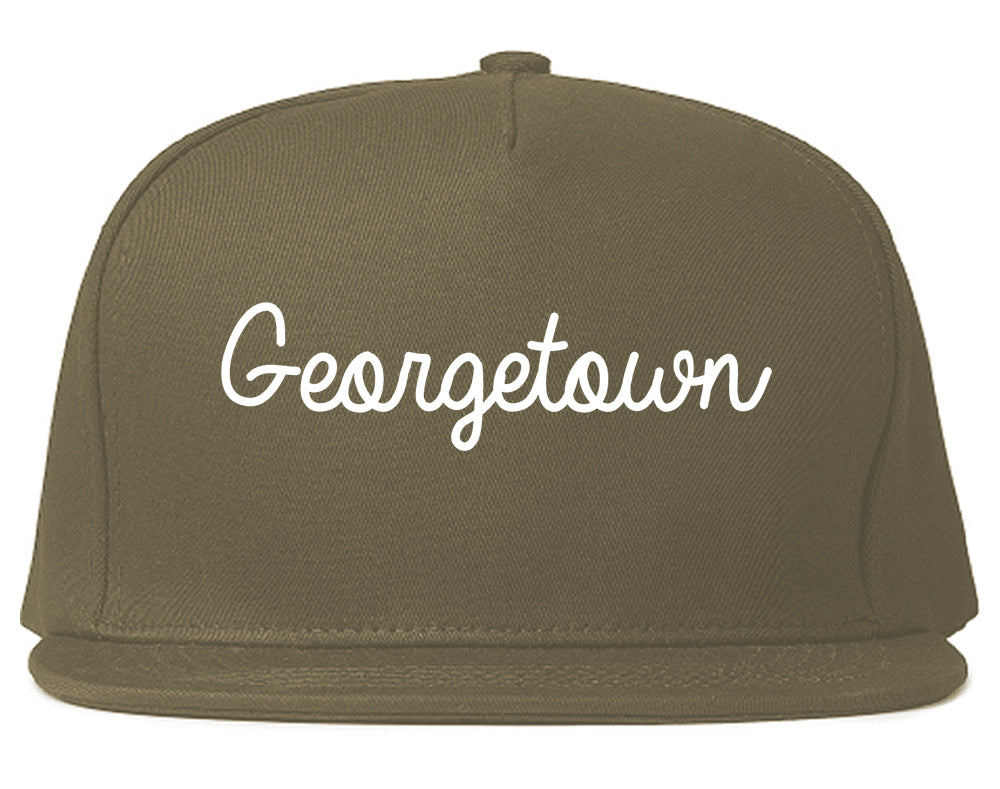 Georgetown Delaware DE Script Mens Snapback Hat Grey