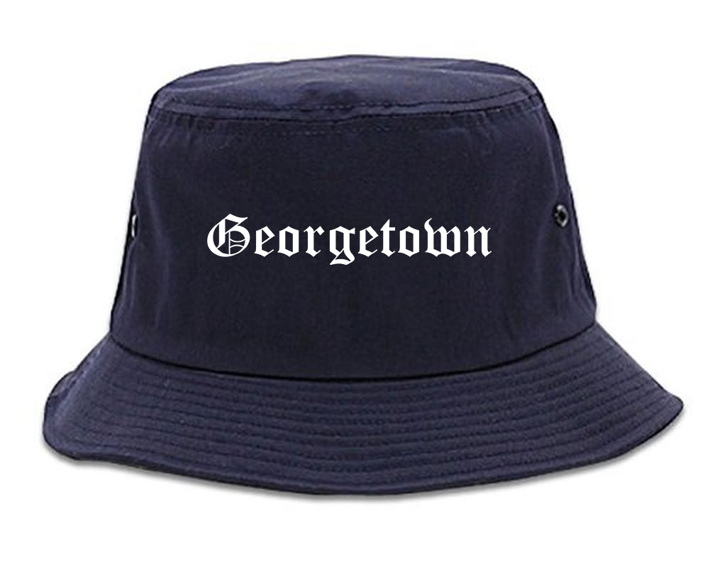 Georgetown Texas TX Old English Mens Bucket Hat Navy Blue