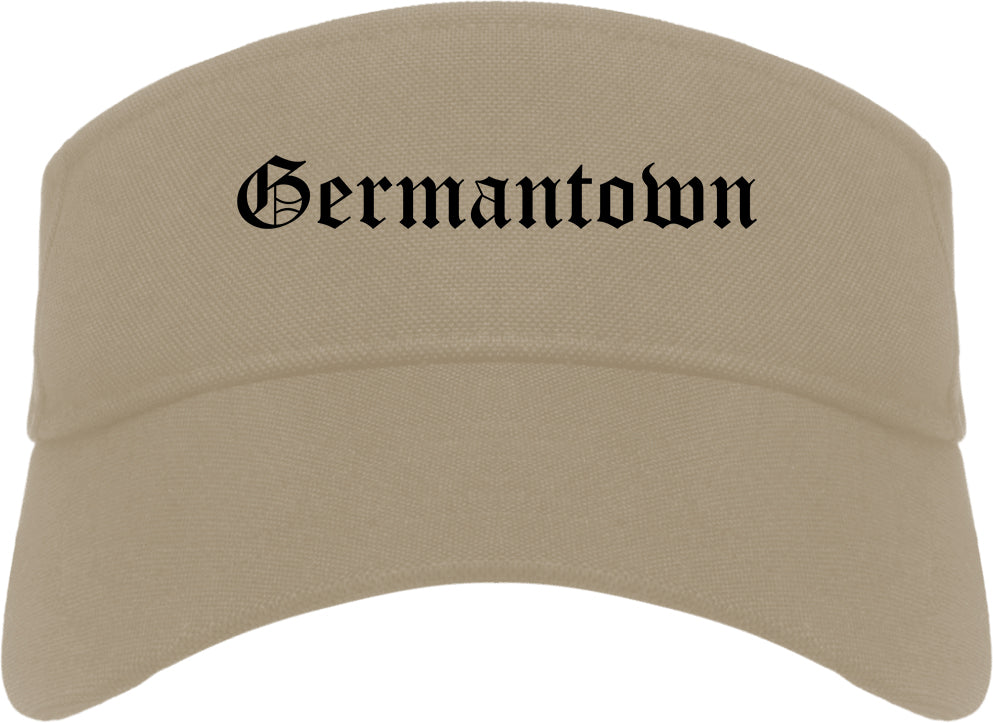 Germantown Tennessee TN Old English Mens Visor Cap Hat Khaki