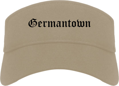 Germantown Tennessee TN Old English Mens Visor Cap Hat Khaki