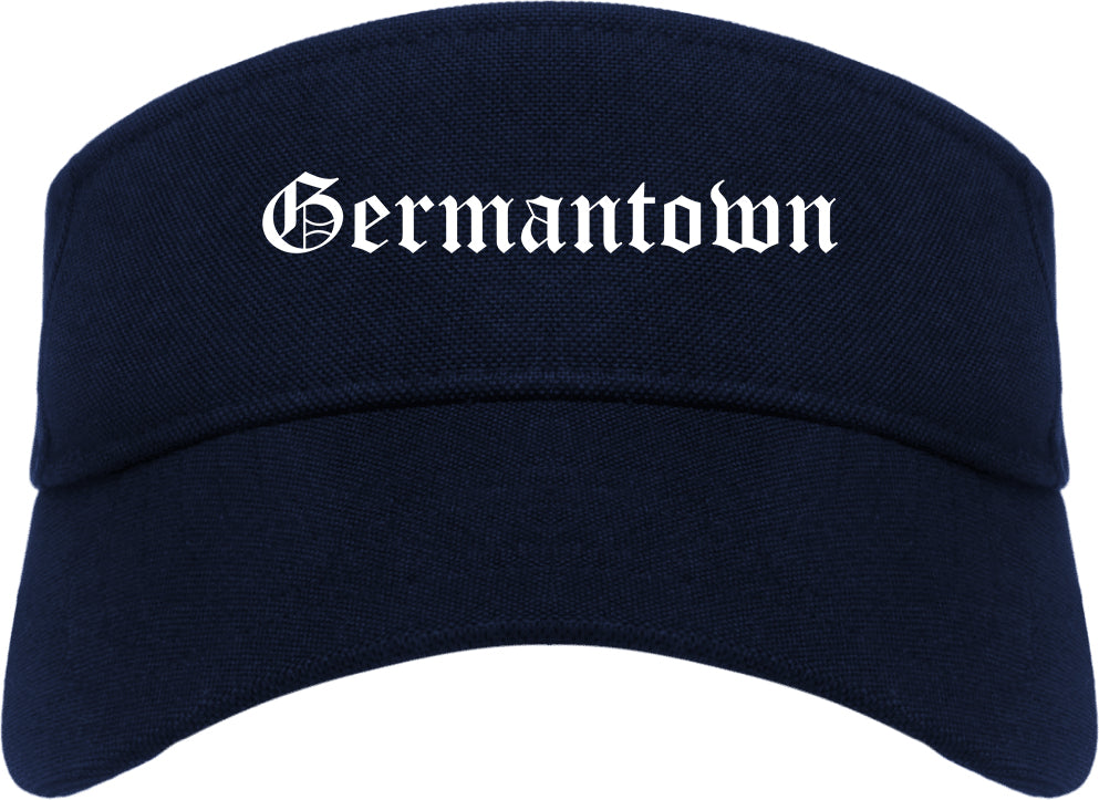 Germantown Tennessee TN Old English Mens Visor Cap Hat Navy Blue