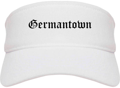 Germantown Tennessee TN Old English Mens Visor Cap Hat White