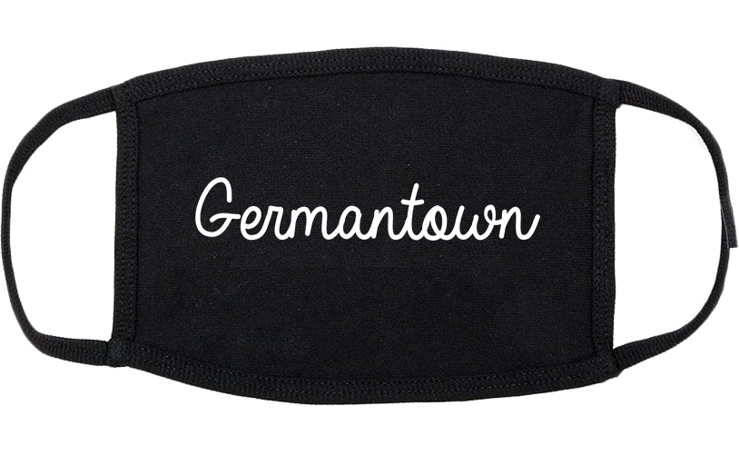Germantown Wisconsin WI Script Cotton Face Mask Black