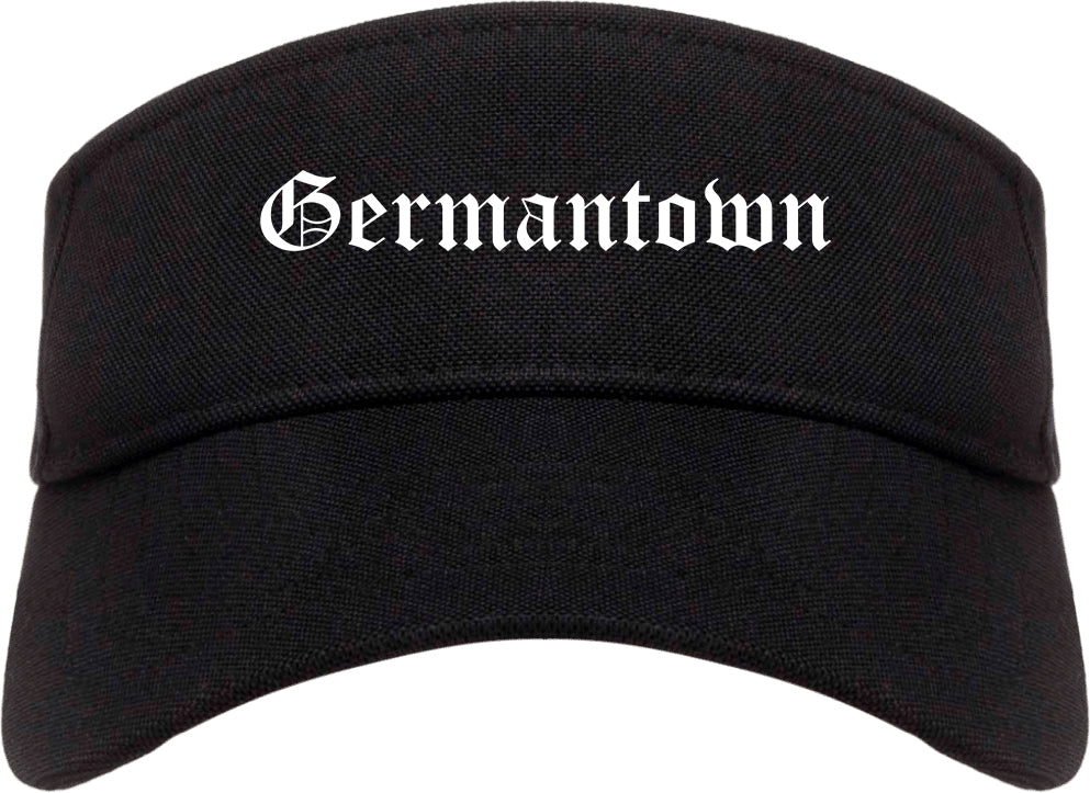 Germantown Wisconsin WI Old English Mens Visor Cap Hat Black