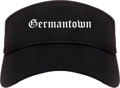 Germantown Wisconsin WI Old English Mens Visor Cap Hat Black