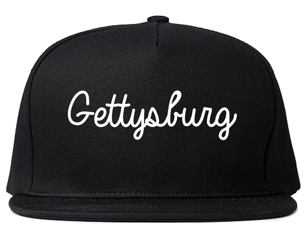 Gettysburg Pennsylvania PA Script Mens Snapback Hat Black