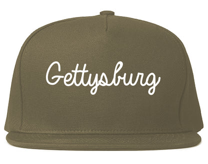 Gettysburg Pennsylvania PA Script Mens Snapback Hat Grey