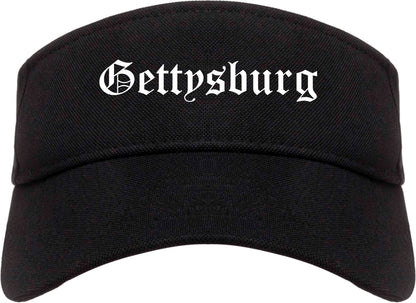 Gettysburg Pennsylvania PA Old English Mens Visor Cap Hat Black