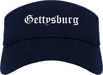 Gettysburg Pennsylvania PA Old English Mens Visor Cap Hat Navy Blue