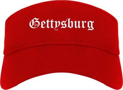 Gettysburg Pennsylvania PA Old English Mens Visor Cap Hat Red