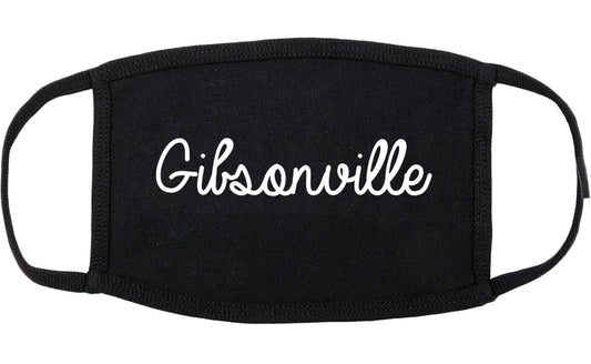 Gibsonville North Carolina NC Script Cotton Face Mask Black