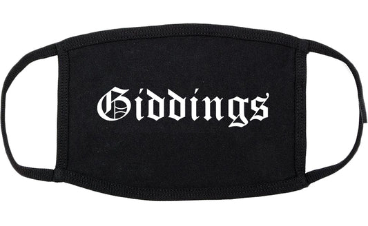 Giddings Texas TX Old English Cotton Face Mask Black