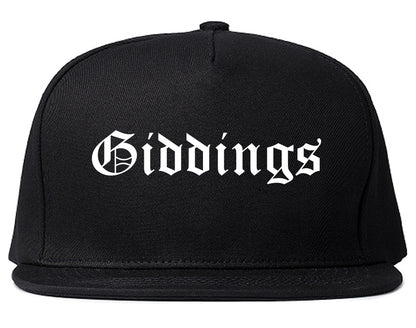 Giddings Texas TX Old English Mens Snapback Hat Black
