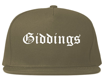 Giddings Texas TX Old English Mens Snapback Hat Grey