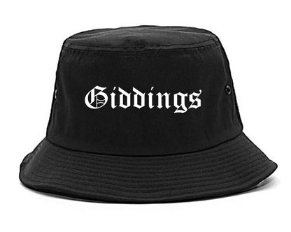 Giddings Texas TX Old English Mens Bucket Hat Black
