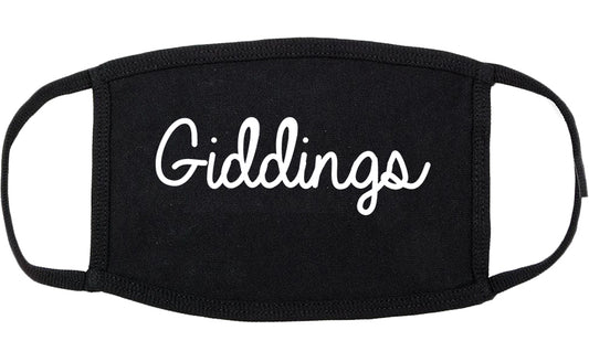 Giddings Texas TX Script Cotton Face Mask Black