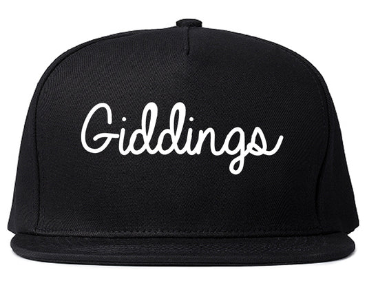 Giddings Texas TX Script Mens Snapback Hat Black