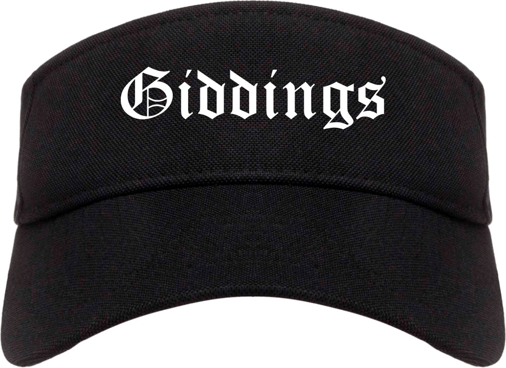 Giddings Texas TX Old English Mens Visor Cap Hat Black