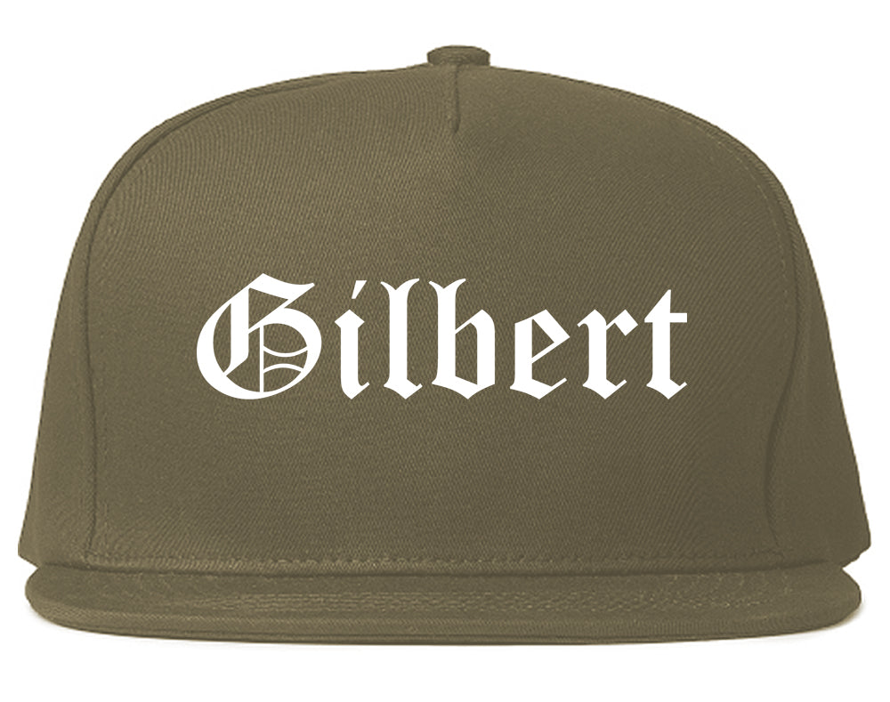 Gilbert Arizona AZ Old English Mens Snapback Hat Grey