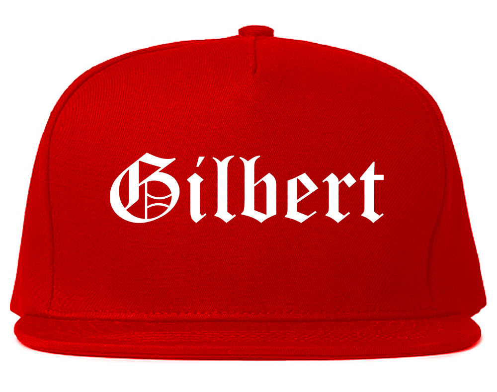 Gilbert Arizona AZ Old English Mens Snapback Hat Red