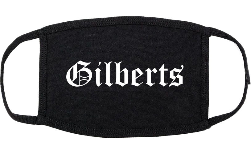 Gilberts Illinois IL Old English Cotton Face Mask Black