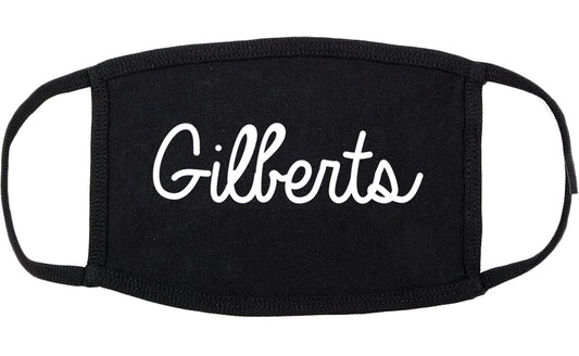 Gilberts Illinois IL Script Cotton Face Mask Black