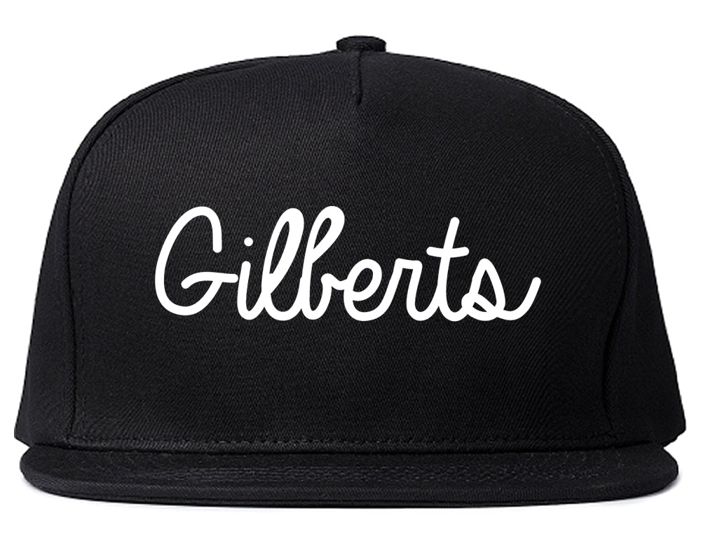 Gilberts Illinois IL Script Mens Snapback Hat Black