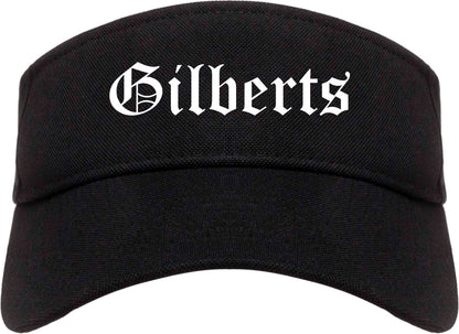 Gilberts Illinois IL Old English Mens Visor Cap Hat Black