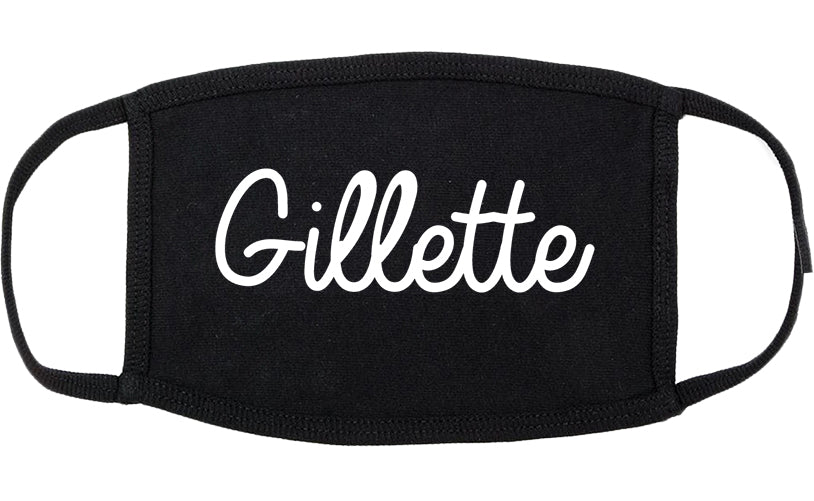 Gillette Wyoming WY Script Cotton Face Mask Black