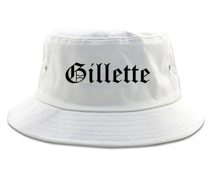 Gillette Wyoming WY Old English Mens Bucket Hat White