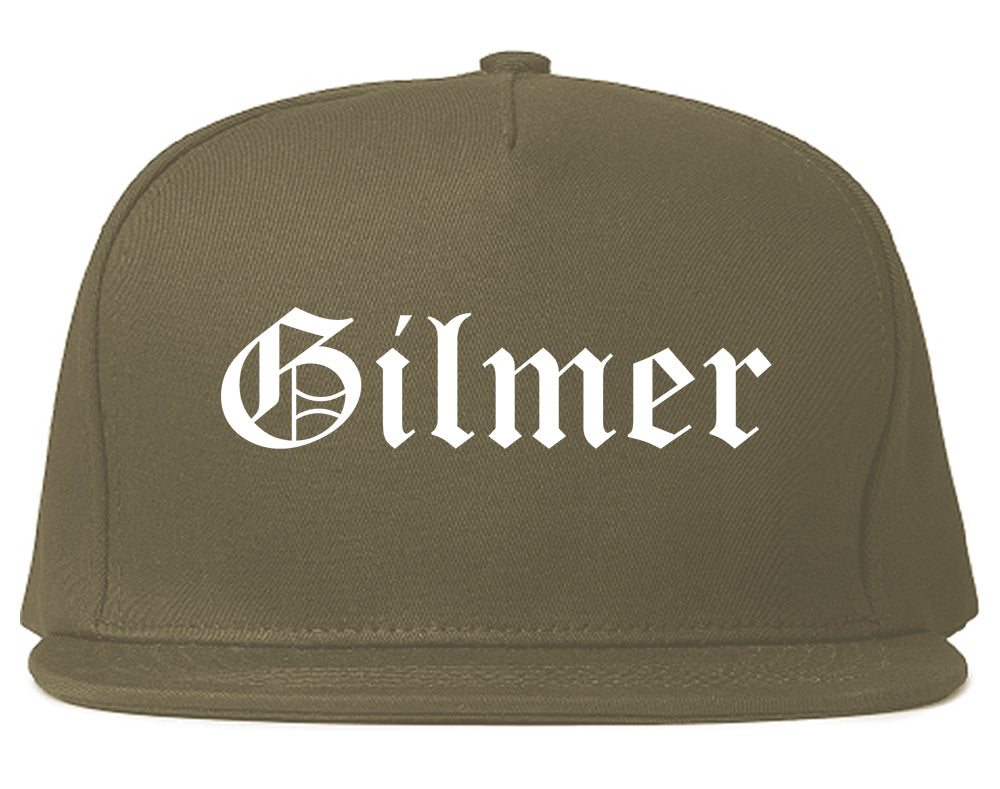 Gilmer Texas TX Old English Mens Snapback Hat Grey