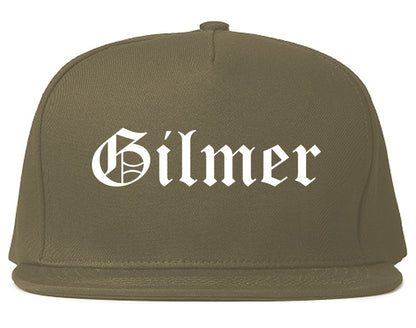 Gilmer Texas TX Old English Mens Snapback Hat Grey