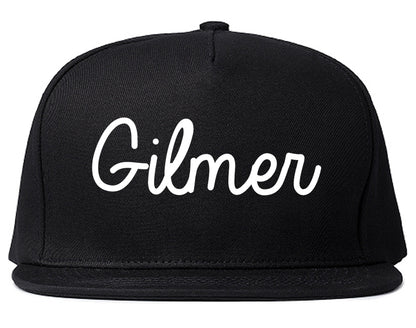 Gilmer Texas TX Script Mens Snapback Hat Black
