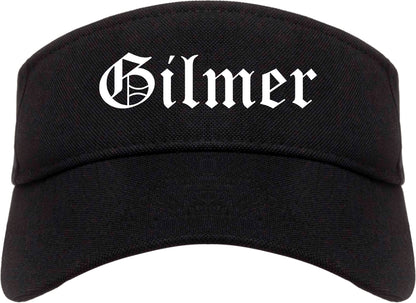 Gilmer Texas TX Old English Mens Visor Cap Hat Black