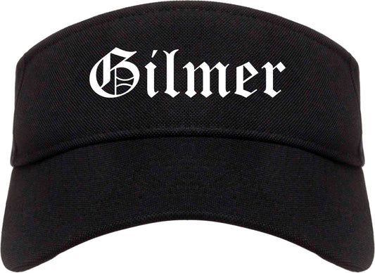 Gilmer Texas TX Old English Mens Visor Cap Hat Black