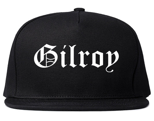 Gilroy California CA Old English Mens Snapback Hat Black