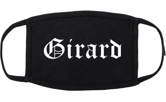Girard Ohio OH Old English Cotton Face Mask Black
