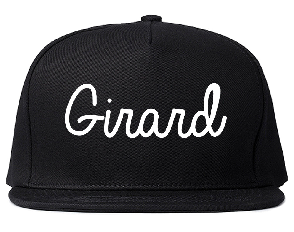 Girard Ohio OH Script Mens Snapback Hat Black