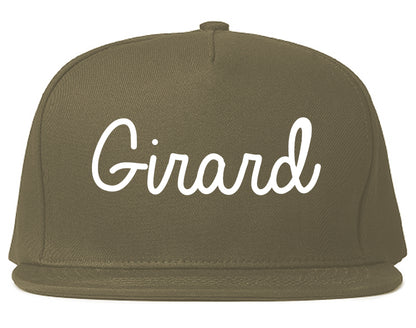 Girard Ohio OH Script Mens Snapback Hat Grey
