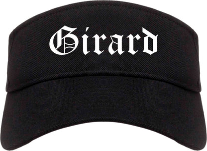 Girard Ohio OH Old English Mens Visor Cap Hat Black