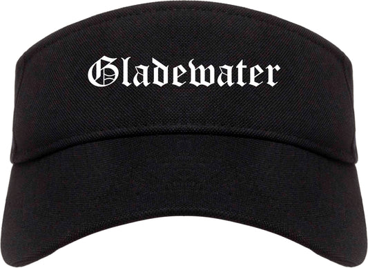 Gladewater Texas TX Old English Mens Visor Cap Hat Black