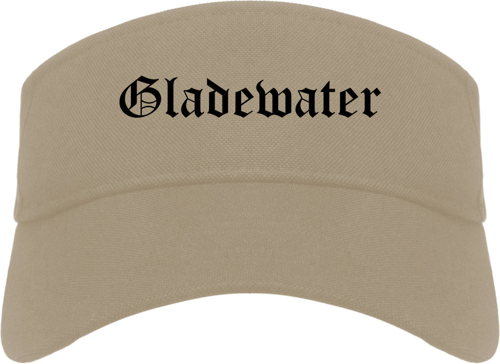 Gladewater Texas TX Old English Mens Visor Cap Hat Khaki