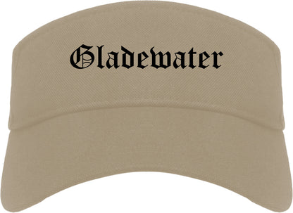 Gladewater Texas TX Old English Mens Visor Cap Hat Khaki