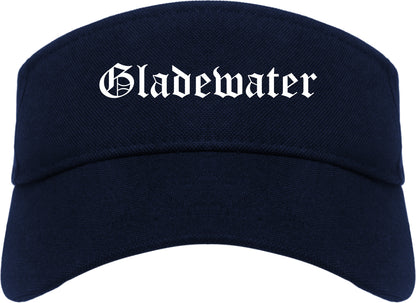 Gladewater Texas TX Old English Mens Visor Cap Hat Navy Blue