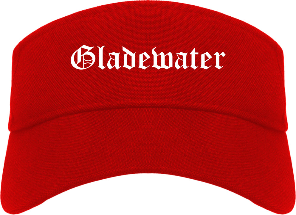 Gladewater Texas TX Old English Mens Visor Cap Hat Red