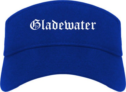 Gladewater Texas TX Old English Mens Visor Cap Hat Royal Blue