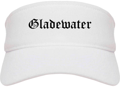 Gladewater Texas TX Old English Mens Visor Cap Hat White